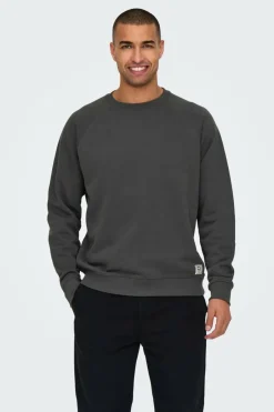 Only & Sons Sweatshirt com gola redonda e estampado nas costas Outlet
