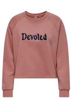 Only Play Sweatshirt com mangas raglan e estampado frontal. rosa Hot