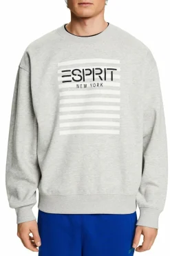 Esprit Sweatshirt fechada logo materiais sustentáveis Cinzento Discount