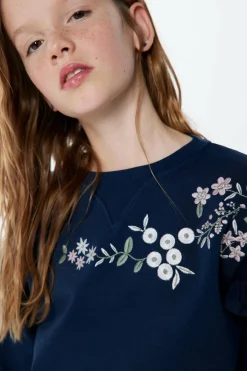 Springfield Kids Sweatshirt folho flores menina azul Discount