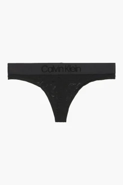 Calvin Klein Tanga de renda Intrinsic preto Outlet