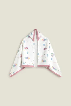 Textura Toalha com capuz princesa unicórnio branco Fashion