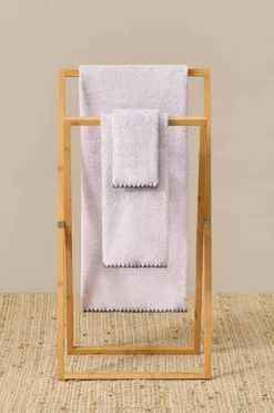 Textura Toalha de banho com pesponto decorativo rosa Clearance