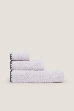 Textura Toalha de banho com pesponto decorativo rosa Clearance