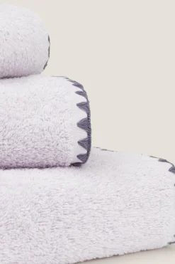 Textura Toalha de banho com pesponto decorativo rosa Clearance