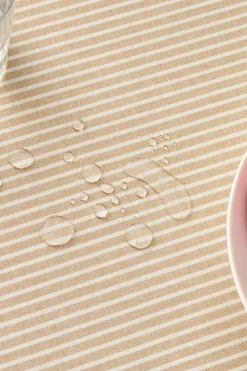 Textura Toalha de mesa riscas de algodão resistente a manchas cru Sale
