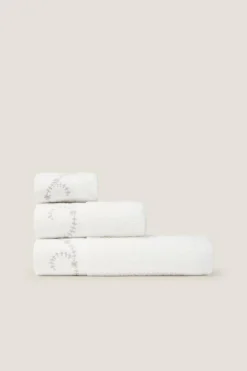Textura Toalha felpuda bordado branco Hot