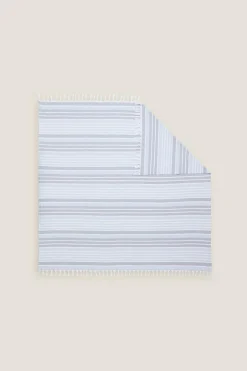 Textura Toalha páreo algodão riscas azul Hot