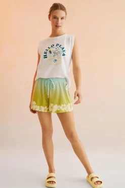 Women'secret Top alças 100% algodão Snoopy branco bege Best