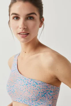 Dash and Stars Top biquíni assimétrico estampado Quick Dry rosa Fashion