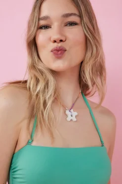 HI&BYE Top biquíni bandeau rosa Online