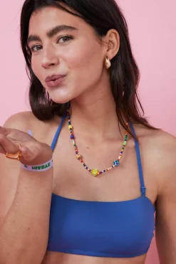 HI&BYE Top biquíni bandeau rosa Online