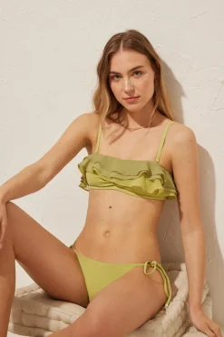 Women'secret Top biquíni bandeau volantes s verde Clearance