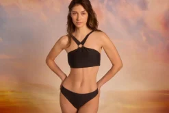 Cortefiel Top biquíni halter argola Preto Best