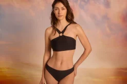 Cortefiel Top biquíni halter argola Preto Best
