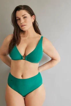 Women'secret Top biquíni halter argola azul Clearance
