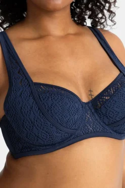 Dorina Top de biquíni leve acolchoado em crochet Kumasi azul Sale