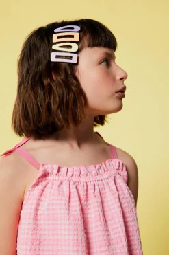 Springfield Kids Top seersucker flúor menina rosa New