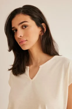 Women'secret T-shirt algodão marfim Online