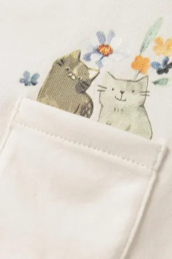 Name it T-shirt bebé menina com detalhe frontal branco Outlet