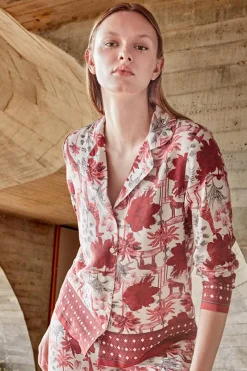 Gisela T-shirt com estampado africano branco Online