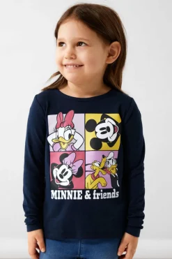 Name it T-shirt de menina de manga comprida da MINNIE & Friends azul New