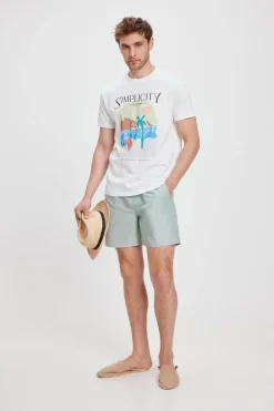 Milano T-shirt estampada Branco Discount