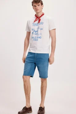 Milano T-shirt estampada Marfim Discount