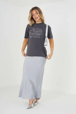 Brave Soul T-shirt lavada com manga curta cinzento New