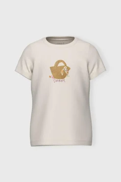 Name it T-shirt menina detalhes 3D branco Best