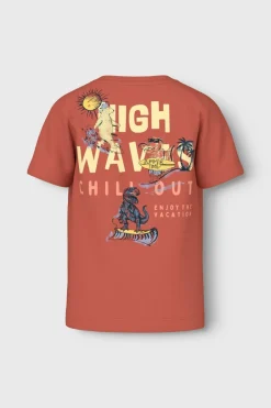 Name it T-shirt menino motivo surfista vermelho Outlet