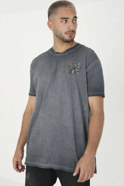 Brave Soul T-shirt oversize de manga curta cinzento Outlet
