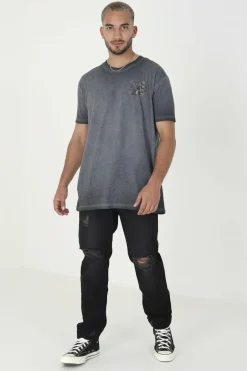 Brave Soul T-shirt oversize de manga curta cinzento Outlet