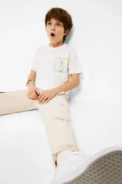 Springfield Kids T-shirt print "skate lifestyle" menino branco Fashion