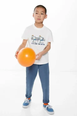Springfield Kids T-shirt print skater menino bege Clearance