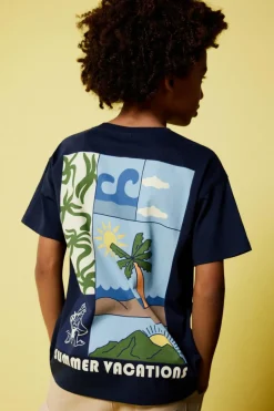 Springfield Kids T-shirt Summer Vacations menino azul Outlet