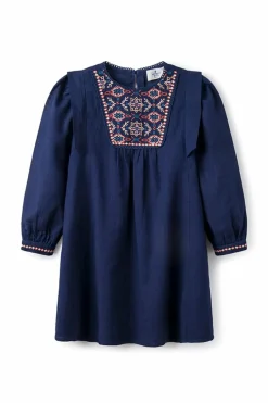 Springfield Kids Vestido bordado menina azul Outlet