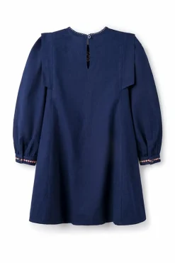Springfield Kids Vestido bordado menina azul Outlet