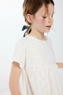 Springfield Kids Vestido bordado suíço menina branco New