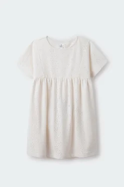 Springfield Kids Vestido bordado suíço menina branco New