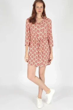 Brave Soul Vestido camiseiro estampado vermelho New