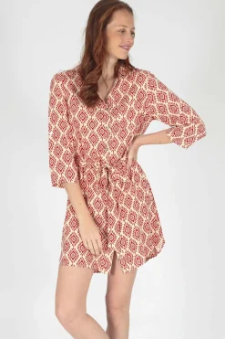 Brave Soul Vestido camiseiro estampado vermelho New