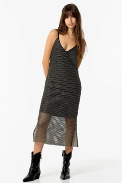 Tiffosi Vestido Comprido de Grelha com Lúrex Sale