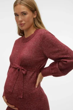Mamalicious Vestido curto de malha maternity vermelho Best