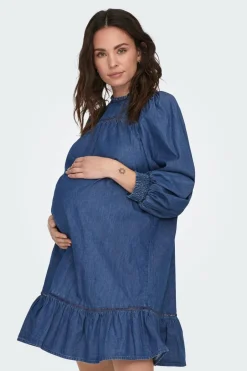 Only Maternity Vestido curto descontraído azul Fashion