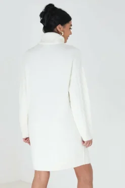 Brave Soul Vestido de malha com oitos branco Clearance