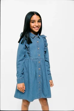 Springfield Kids Vestido denim menina azul Clearance