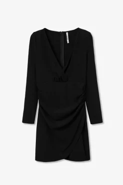 Tiffosi Vestido envolvente com franzidos preto Discount