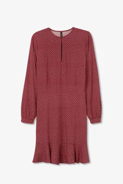 Tiffosi Vestido Estampado com Babados vermelho Best