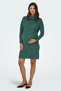 Only Maternity Vestido malha pré-mamã em tricô com gola azul Online